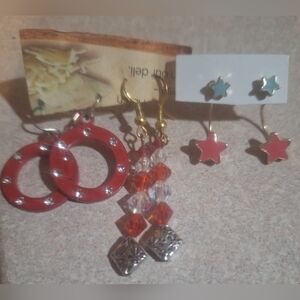 3 Pairs of Pierced Earrings NWOT